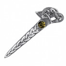 Book of Kells Swan Kilt Pin with Stone