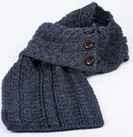 Irish Knit Buttoned Loop Scarf