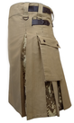 Khaki Utility Kilt with Digital Camo Pleats