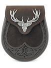 Stag Brown Saddle Leather Semi-Formal Sporran