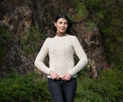 Cable and Weave Aran Crew Ladies Sweater