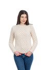 Cable and Weave Aran Crew Ladies Sweater