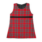 Pinafore Dress with Black Ribbon Trim - Royal Stewart