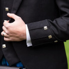 Like New Black Argyle Jacket with Gauntlet Cuffs - 68L