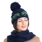 Shamrock Aran Wool Hat with Pom