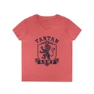 Tartan Army Ladies' V-Neck Tee - Scottish Lion Crest Women's Shirt