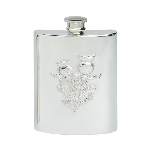 Thistle Pewter Flask
