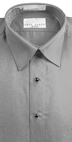 Grey Lay Down Collar Shirt