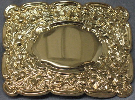 Thistle Pipers Buckle - Gold Plate