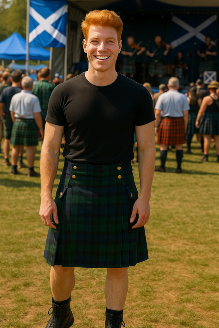 Claymore Black Watch Tartan Utility Kilt