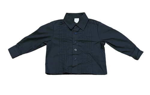 Kids Black Tuxedo Shirt - 1