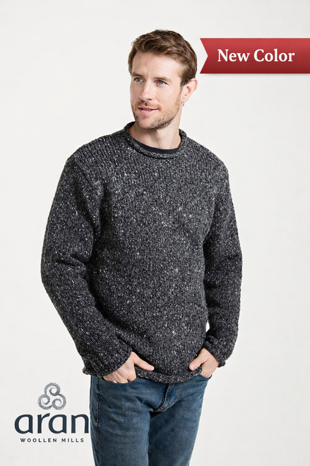 Mens Donegal Tweed Roll Neck Sweater