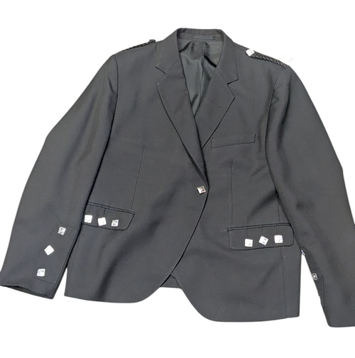 Ex-Rental Black Argyle Jacket 48L