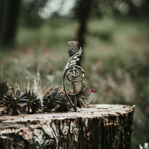 Modern Scottish Thistle Leaf Kilt Pin
