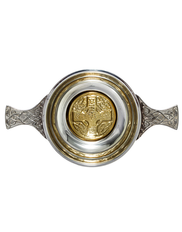 Celtic Cross Quaich 2.5" - 2 Tone