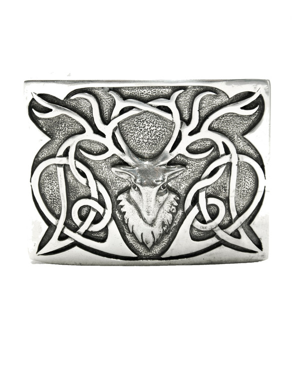 Highland Stag Belt Buckle - Polished