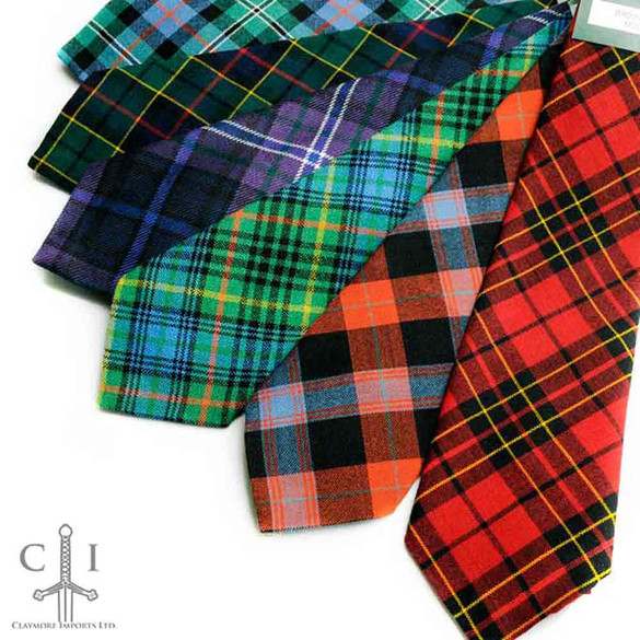 Multicolored tartan neckties