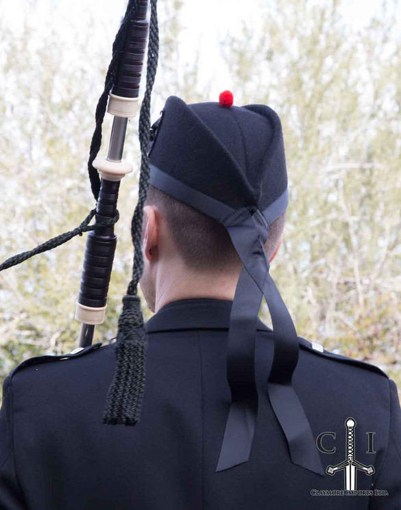 Black Glengarry Hat - Made in Scotland 