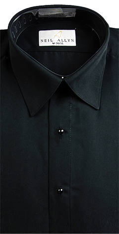 Black Lay Down Collar Shirt