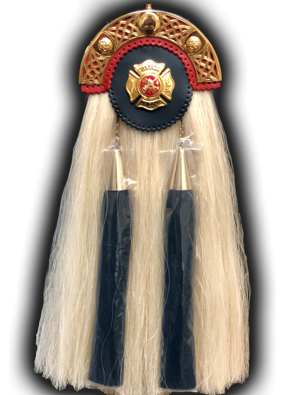 Horse Hair Fire Department Sporran - Gold Maltese