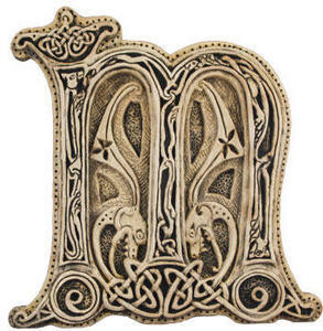 Manuscript Letter M Plaque