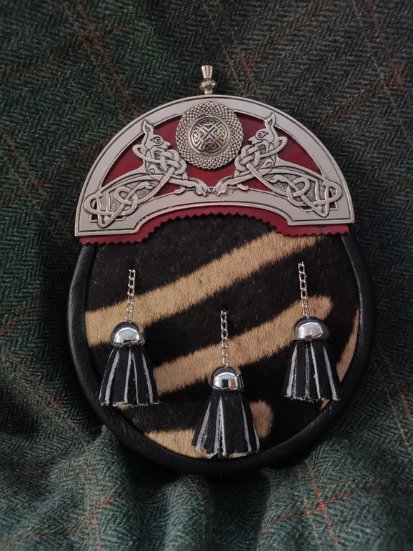 Celtic Hounds Zebra Red Sporran