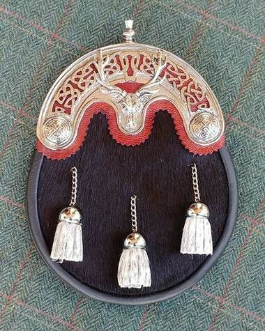 Celtic Stag Black Springbok Sporran Red