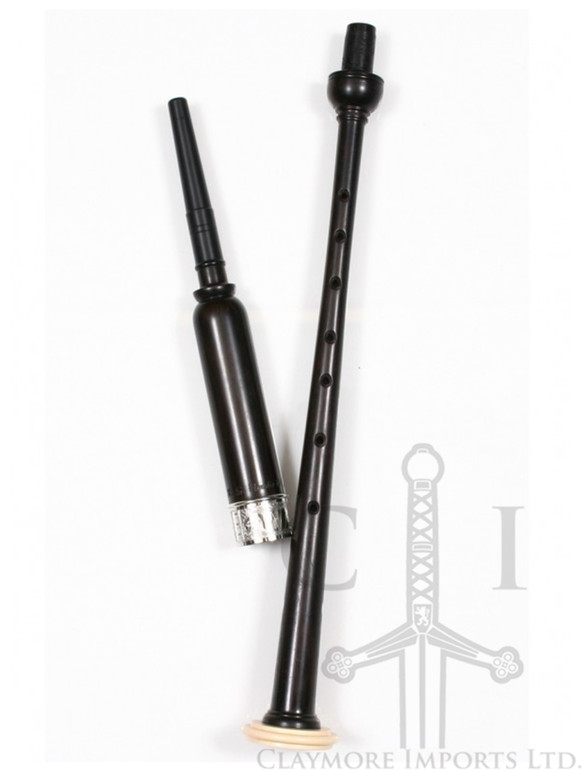 R.G. Hardie Long Blackwood Practice Chanter with Nickel Ferrule and Imitation Ivory