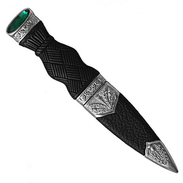 Sgian Dubh with Plain Handle and Top Stone