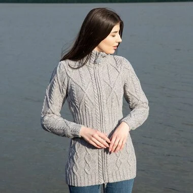 Cable Cardigan With Zipper