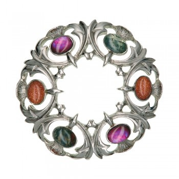 Jeweled Thistle Brooch