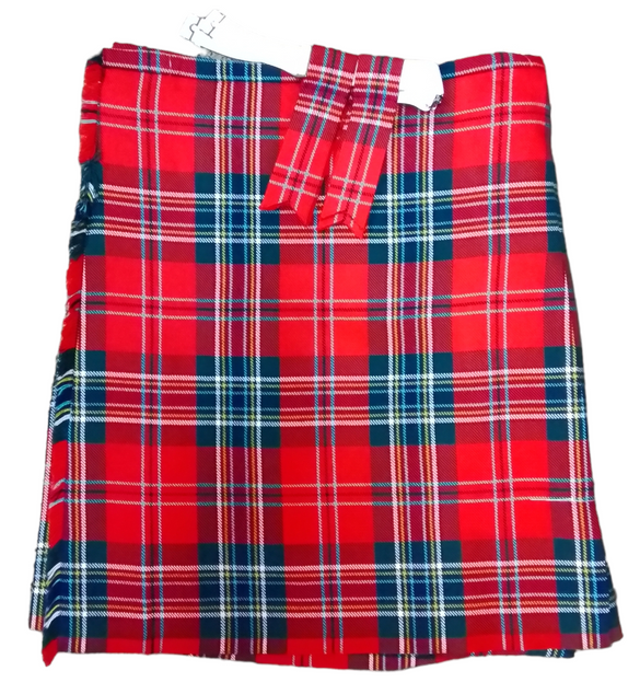 New Kilt: MacLean of Duart Modern (5 Yard) 32-35"W - 21"L and Flashes