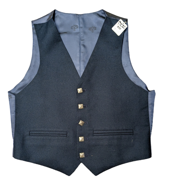 Used 5 Button Navy Blue Twill Vest 34S