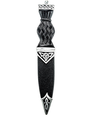 Celtic Knot Sgian Dubh with Black Inlay - SD36