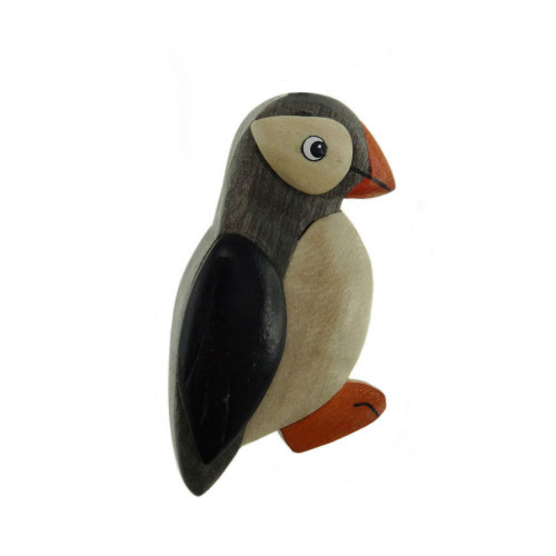 Wooden Puffin Magnet