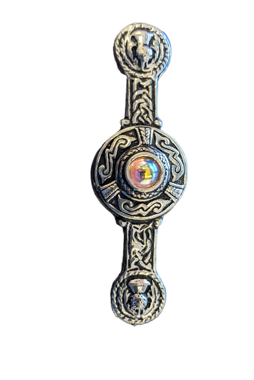 Barbell Kilt Pin with Rosaline Stone