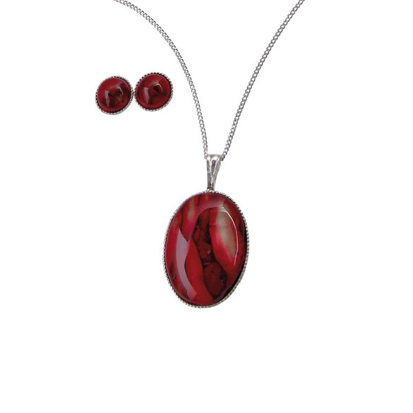 Heathergems Oval Necklace and Earring Set