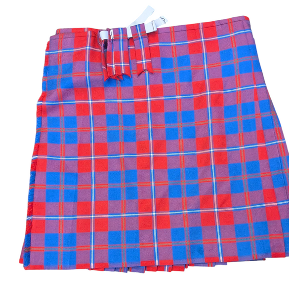 Used 8 Yd Kilt and Flashes: Galloway Red Modern 43"-46"W x 26"L