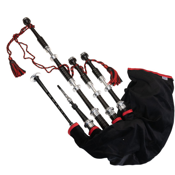 McCallum Bagpipes AB4 Deluxe Fire Dept Model, Blackwood Mounts