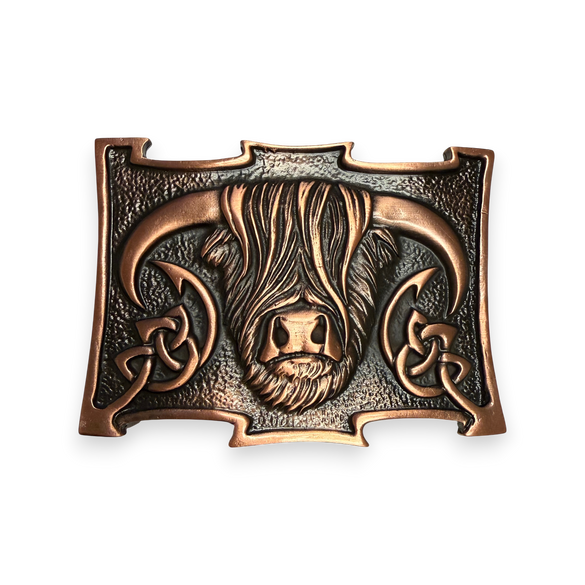 Highland Coo Belt Buckle - Chocolate Bronze