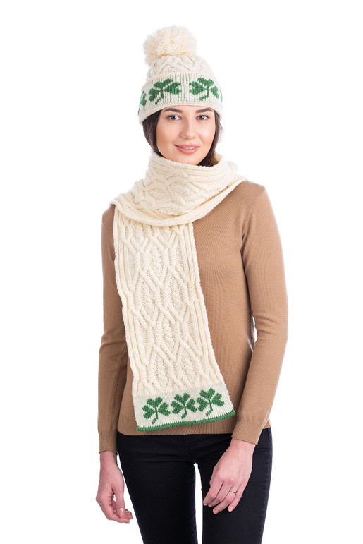 Tree of Life Knit Shamrock Scarf