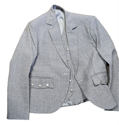 Gently Used Grey Arrochar Tweed Jacket and Vest - 40R