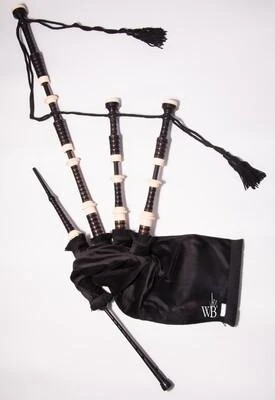 Wallace Classic 3 Blackwood Bagpipes with Full Mounted Imitation Ivory