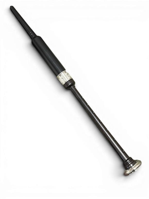 Wallace Standard Blackwood Practice Chanter with Engrave Nickel Ferrule and Sole - Wallace Knot