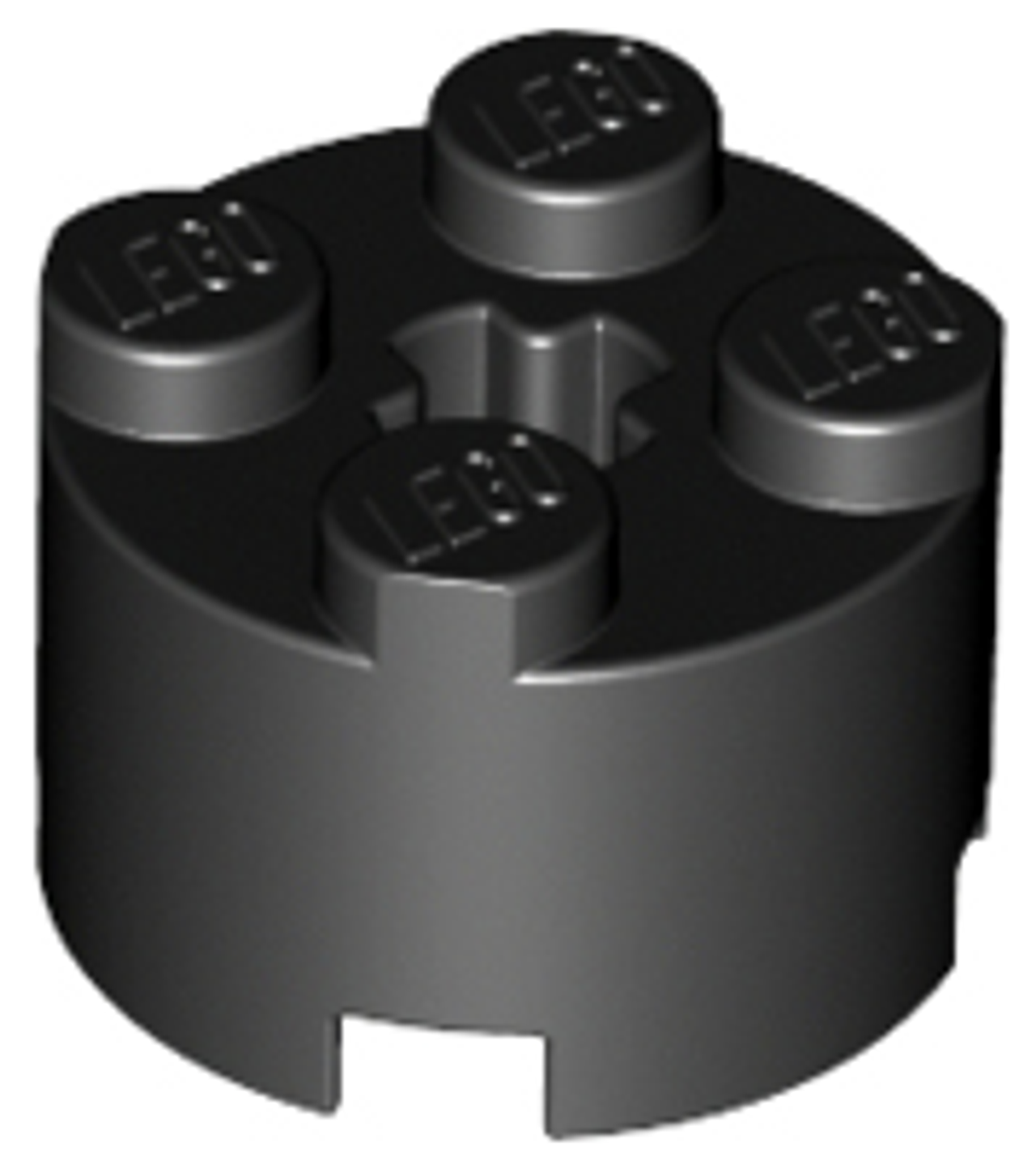 Brick, Round 2x2 with Axle Hole (Black)
