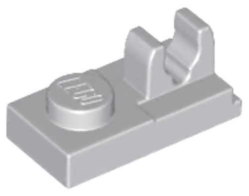 Plate, Modified 1x2 with Clip on Top (Light Bluish Gray)