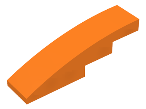 Slope, Curved 4x1 No Studs (Orange)