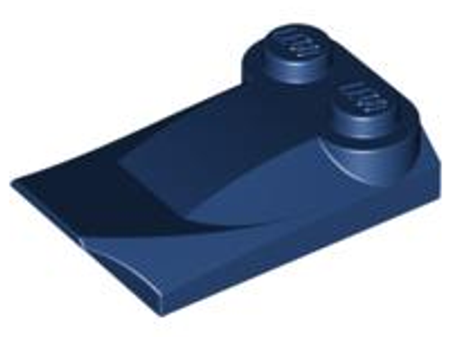 Brick, Modified 2x3 x 2/3 Two Studs, Wing End (Dark Blue)