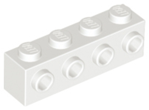 Brick, Modified 1x4 with 4 Studs on 1 Side (White)