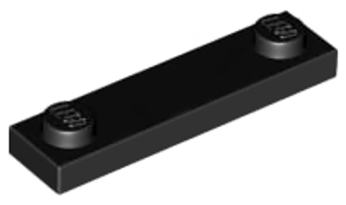 Plate, Modified 1x4 with 2 Studs Without Groove (Black)